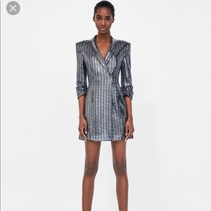 Zara Dresses - Zara Sequin Blazer Mini Dress Zara Dresses - Zara Sequin Blazer Mini Dress